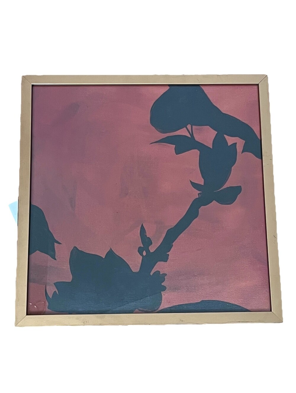 Anna Jaap Framed Painting on Paper Smoke Bush Shadow 17"x17" Framed For Henredon